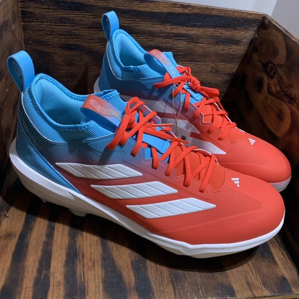 Adidas Adizero Impact TPU Candy Red/Blue Baseball Cleats Size Men's 13.5 JR7826